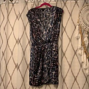 Aqua Silky Snakeskin Dress